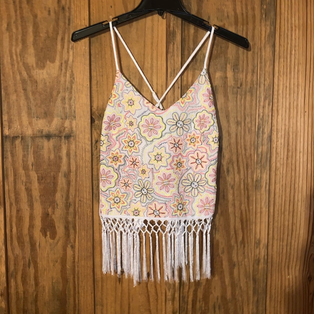 White floral tank